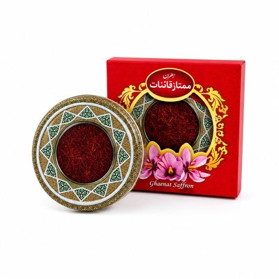 زعفران نگین یک مثقال در بسته بندی خاتم و باکس